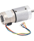 Hardcore Two Phase Four Wire Mini Gear Motor Crafted From Rust Resistant Stainless Steel Helical Gears For Dope 3D Printer Drives And Lightweight Robot Builds, showing compact design and wiring.