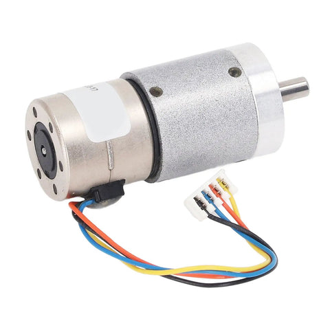 Hardcore Two Phase Four Wire Mini Gear Motor Crafted From Rust Resistant Stainless Steel Helical Gears For Dope 3D Printer Drives And Lightweight Robot Builds, showing compact design and wiring.