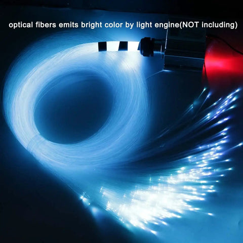 Premium PMMA Fiber Optic Cable Strands 0.75mm End Glow Roll 4m Long 13.1ft Flexible Cuttable For Starry Sky Roof Ceiling Decoration And LED Light Engine Projects emitting bright color