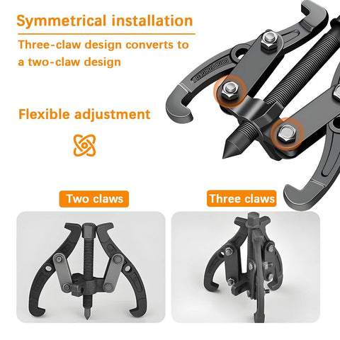 Ywdiml car inner bearing puller, 6-inch steel tool with adjustable two- and three-claw jaws