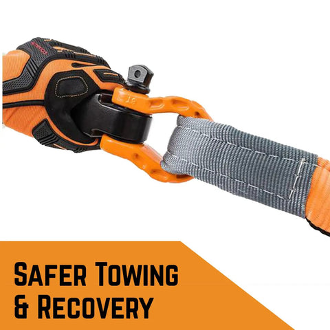 Beefy Aluminum 2x2 Hitch Receiver And Mega Shackle Kit 32,000 Lbs MBS 16,000 Lbs WLL For Real Heavy Duty Towing And Off Road Recovery