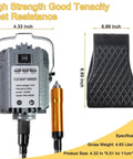 Hella Reliable 1000W Flex Shaft Rotary Tool with Easy Grip Foot Pedal, showing power settings and flexible shaft dimensions.