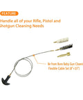 50 Cal Bore Mop Kit With Nylon Bore Brush And Brass Jag, 8-32 Brass Thread, Round Head, Safe For Your Rifle Bore, Gun Cleaning Set