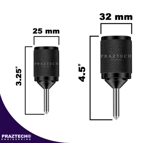 Universal Transfer Center Aligner Center Punch Set Of 2 Hardened Pins showing size dimensions 25mm and 32mm for precise marking