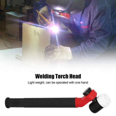 Welder using Air Cooled Welding Torch Head With Flexible Neck For Multi Angle Welding, Lightweight, One Hand Operation.