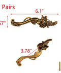 Antique Cabinet Door Handle Set Two Pack Vintage Zinc Alloy Drawer Pulls, 3.78 Inch Center Hole, with screws, top view