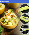 4 In 1 Stainless Steel Fruit Carving Tools Set with Melon Baller and Decorative Fruit Bowl