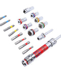 Premium 8-19mm Socket Bit Extension Set With Heavy Duty Alloy Steel Construction And Impact Ready Design Perfect For Home Furniture Repair Cabinet Installation And Toughest DIY Projects You Got Going, 8-19mm alloy steel socket bits and extension handle