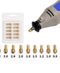 Get Your Mini Brass Chuck Drill Set With M8 Nuts And 0.5 To 3.2mm Collets For Perfect Jewelry Grinding And Rotary Tool Accessory Work with 10 collets.