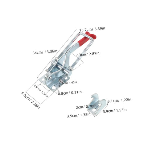 Super Heavy Duty Galvanized Iron Toggle Latch Clamps Hold 2183 Lbs With Quick Release Adjustments For Tool Boxes Drawers And Workshop Jigs That Rock dimensions with measurements