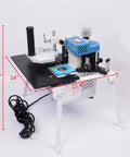 Portable Manual Edge Banding Machine With Glue System for Woodworking 10 To 45mm Banding Tape, shown with dimensions