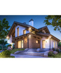 Modern home illuminated by Bronze Smart Bluetooth Outdoor LED Flood Light With Tunable Color Temperature From 2700K To 5000K Dimmable Via App