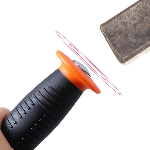 Heavy Duty Pry Bar Set With Thick Strike Caps And Industrial Grade Ergonomic Handles showing grip and metal head close-up