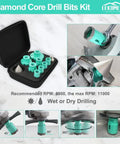 Tile Hole Saw Kit With 10-Piece Core Drill Bits Set From 6mm To 65mm For Porcelain Ceramic Granite Marble Dry Wet Drilling