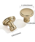 Rock Solid Heavy Duty Cabinet Knobs In Sleek Champagne Bronze Finish For Kitchens And Bathrooms 10 Pack, measuring 1-1/4in, solid metal construction.