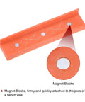 Heavy Duty Magnetic Vise Jaw Covers 5 Inch Nylon Bench Protectors featuring slick grooves with strong magnets for secure workholding.