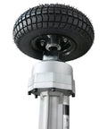 Close-up of pneumatic wheel on Beefy 24V 350W Brushed Transaxle Motor Kit With Differential for mobility scooters and DIY builds
