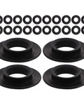 Universal Kayak Paddle Drip Rings Water Stop Splash Guards For Aluminum And PVC Paddles Wear Resistant Easy Install Replacement Parts For Frequent Paddling Keeps Water Out And Drips Away During Rough Waters, black PVC rings and guards