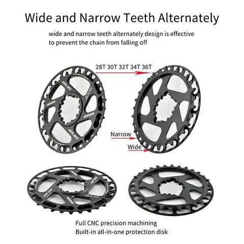 Lightweight Hollow Integrated Mountain Bike Crankset With 110-160mm Lengths, 28/30/32/34/36T chainrings, showing teeth design.