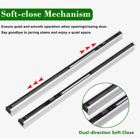Sliding Mirrored Door Track Kit With Soft Close Floor Guide Trackless Barn Door Rail System For 24 32 36 40 48 Inch Openings Replacement Hardware For Modern Homes And Small Spaces