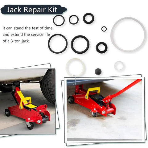 3 Ton Hydraulic Floor Jack Seal Kit 17Pcs O Ring Oil Filler Plug Replacement Seals Rubber Sealing Rings for Repairs