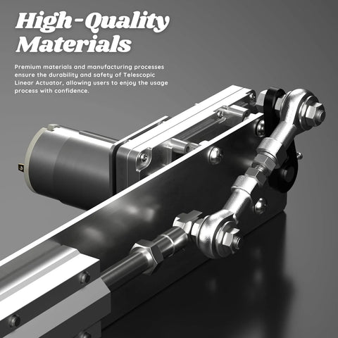 DIY reciprocating linear actuator with adjustable 2-8 cm stroke, 24V motor, metal construction