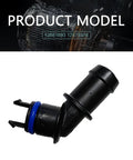 Premium Positive Crankcase Ventilation Valve Connector black rubber and plastic engine breather adapter with blue seal.