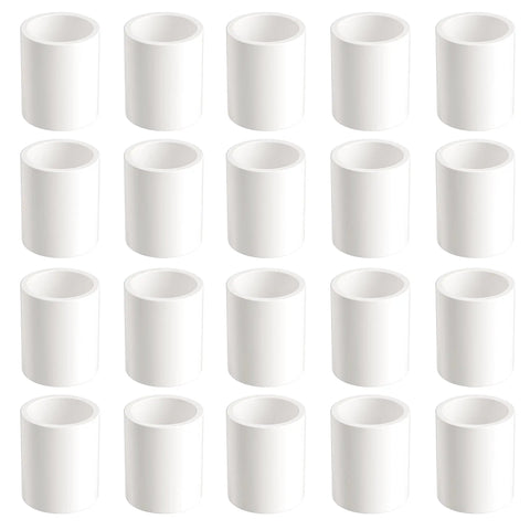Heavy Duty 3/4 Inch PVC Pipe Couplings 20 Pack Slip Socket Connectors for DIY PVC Projects Schedule 40 Adapters Frost Resistant