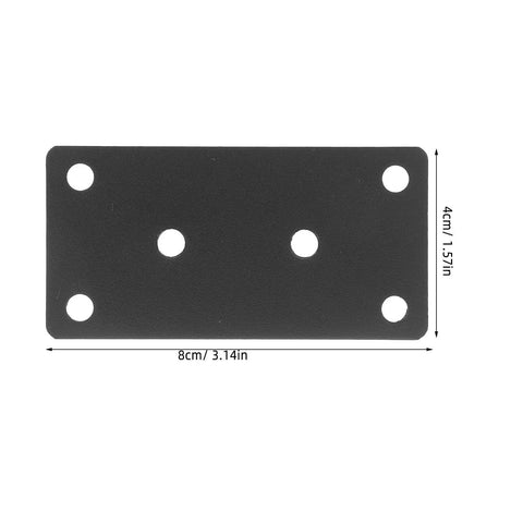 Stainless Steel Corner Brace Plates Set For Wood Shelves, Heavy Duty Tough As Nails Flat Brackets With Easy Install, Sleek Black Finish