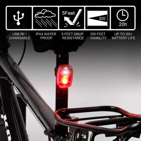 Clip On Safety Light For Night Running And Cycling With Five Modes, High Visibility Tail Light For Bikes, USB rechargeable shown