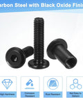 Heavy Duty Hex Drive Socket Cap Bolts M6 X 12 Mm For Furniture Assembly And Leather Jobs 20 Pack Tough Steel Grip, black oxide finish