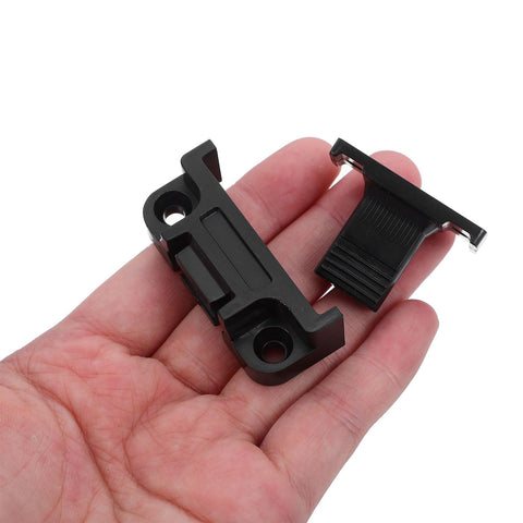 Hand holding a piece from 12 Pack Adjustable Cabinet Fasteners With Push In ABS Base And Panel Clips For No Tools Needed Installation