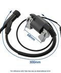 Ignition Coil For Generac GP7500E And Honda GX Series Generators Spark Plug Compatible Replacement, shown with dimensions
