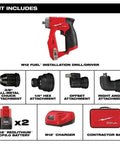 Real Deal Brushless Cordless Drill Driver Installation Kit With 12V Battery Rig featuring drill, attachments, charger, and bag.