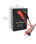 Pocket Transistor And Diode Tester For In Circuit Checks And Continuity Testing, Pro Grade Made In USA with probes and dimensions shown