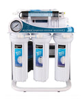 Top Shelf Under Sink Water Filter With Killer Reverse Osmosis And Uv Sterilizer 100 Gpd Six Stage System showing filtration system with storage tank and UV light.