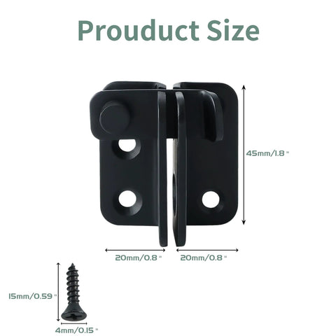 Lock Down Your Gates With These Tough As Nails 2 Pack Flip Latch Gate Latches showcasing size dimensions and black stainless steel material.