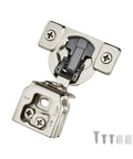 Close-up of 40 Pack Soft Close Cabinet Hinges For Face Frame Doors 1-1/4 Inch Overlay Concealed Hinges, nickel finish, with screws