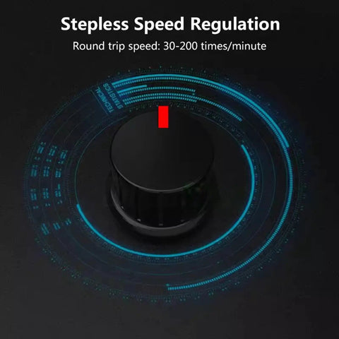 Stepless speed regulation dial showing 30-200 rpm, part of Top Tier Mini Telescopic Linear Actuator system, designed for automation.