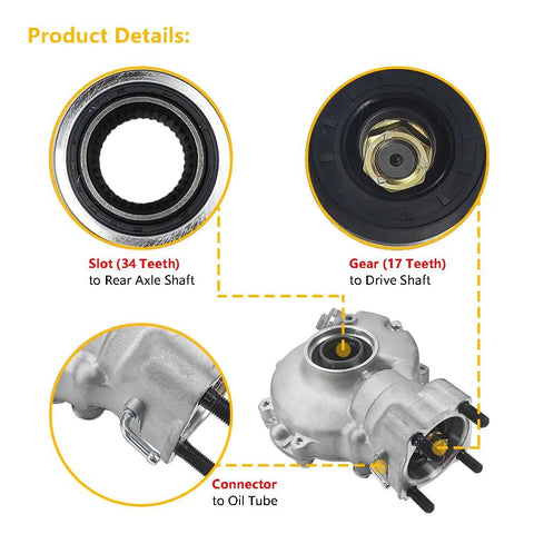 Honda Rear Final Gear Differential Assembly For Fourtrax 300 TRX300 TRX300FW 4x4 1988 to 2000 Complete OE Replacement with details shown