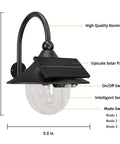 Solar Barn Light With Vintage Outdoor Lantern Look, 3 Lighting Modes, Motion Sensor, Waterproof and Weatherproof, Easy Installation