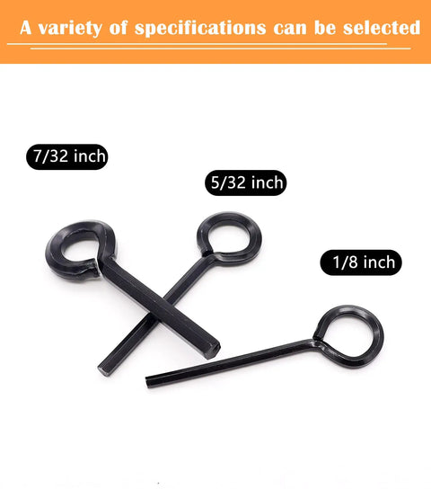 Ten Pack Five Thirty Second Inch Standard Hex Dogging Keys With Full Loop In Black For Door Locks And Panic Bar Exit Devices Metal Allen Wrench Keys Set