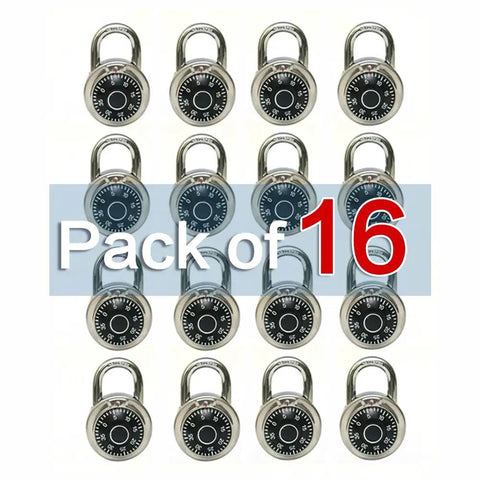 2 Inch Wide Dial Combination Lock With Preset Three Digit Code Black Turnplate Pack Of 16 display