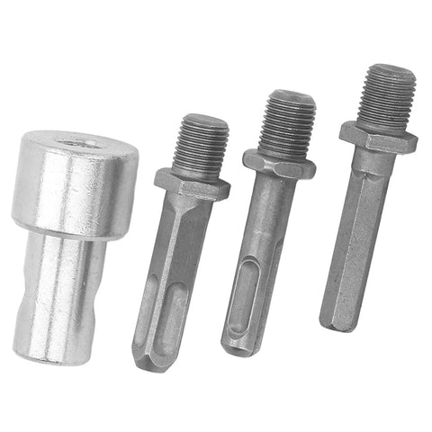 Round Shank Drill Adapter For Impact Drivers And Drills, converts 10mm shank to 1/2 inch threaded chuck, metal construction