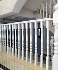 Premium White Poplar Balusters Pack Of 20 Killer Deck Railing Spindles For Interior Staircase Modern Balcony Handrails No Sweat Install Solid Hardwood Posts displayed in interior staircase.