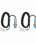 Two Pack Inductive Proximity Sensor 8mm M18 NPN NO DC 6 36V 300mA Three Wire Switching for Industrial Automation LJ18A3 8 Z BX