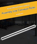 Carbon Steel Conveyor Roller 25mm x 300mm For Assembly Line Use Silver Heavy Duty Industrial Roller With 7mm Axle 330mm Overall Length For Smooth Material Handling shown angled in factory