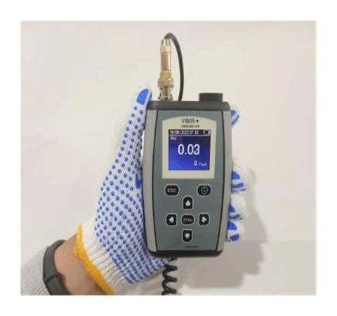Portable Vibration Meter VIB05 On Site Diagnostic Tool With High Accuracy Plus Minus Five Percent, One Button Quick Read And Clear Digital Display, Lightweight Industrial Vibration Tester For Machinery Maintenance And Diagnostics, handheld view