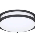 Matte Black 14 Inch Round Flush Mount LED Ceiling Light, Dimmable 1400 Lumens, 3000K/4000K/5000K Color Temps, side view