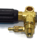 Heavy Duty Pressure Washer Unloader Valve With Adjustable Injector Brass Construction 3650 PSI 5.5 GPM side view